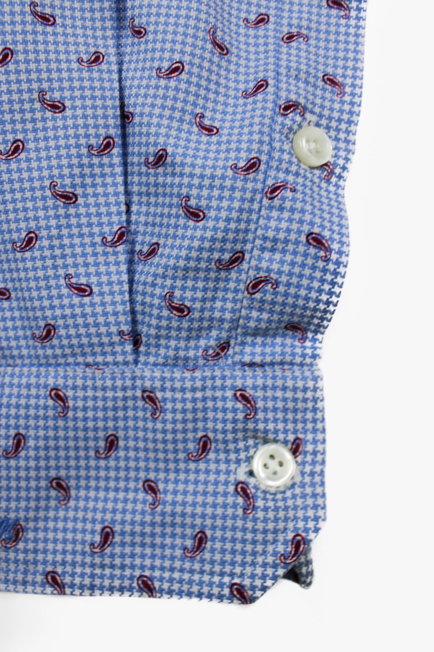 Blue and Red Patterned Button-up