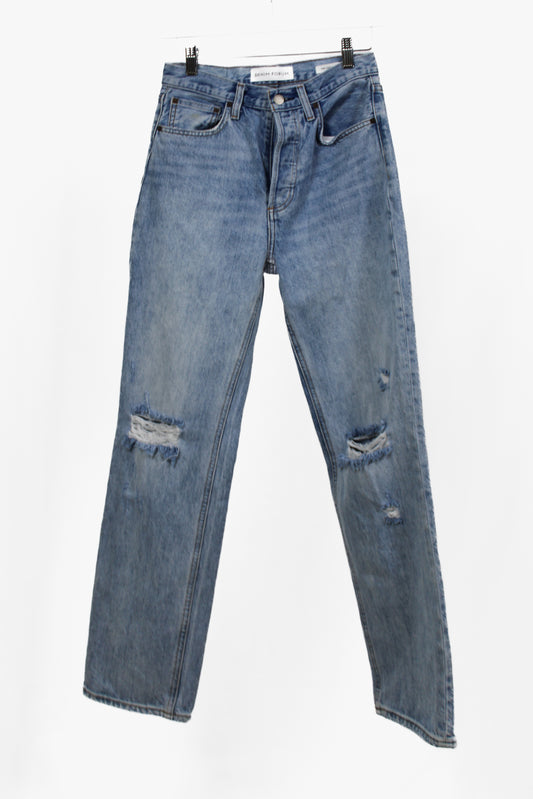 High Rise Loose Light Wash Blue Jeans